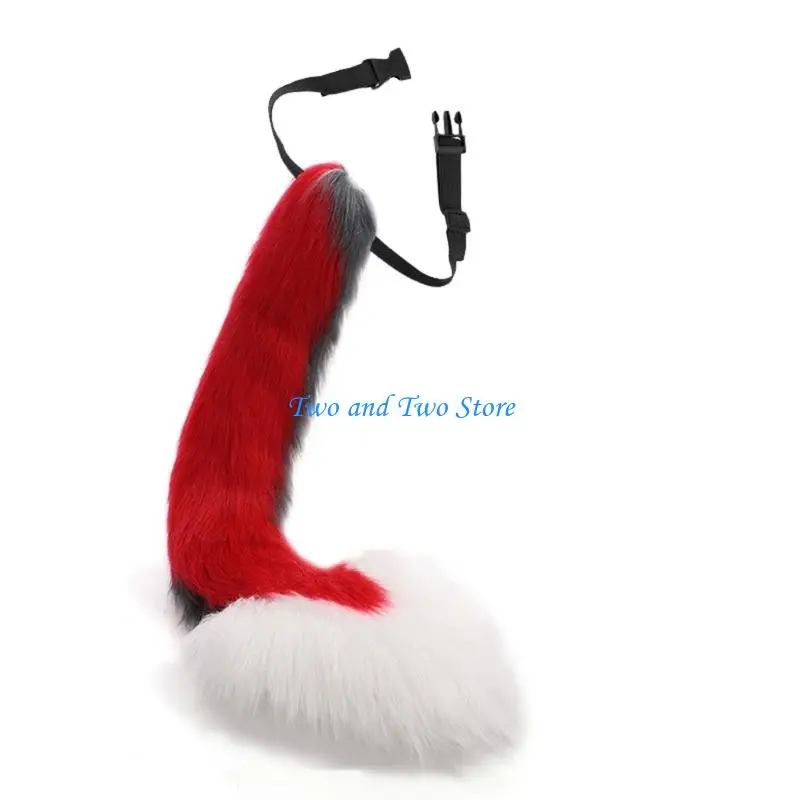 HX6F Simulation Animal Tail Plush Animal Tail Adjustable Animal Tail With Belt Clip For Easy Attachment Comfortable