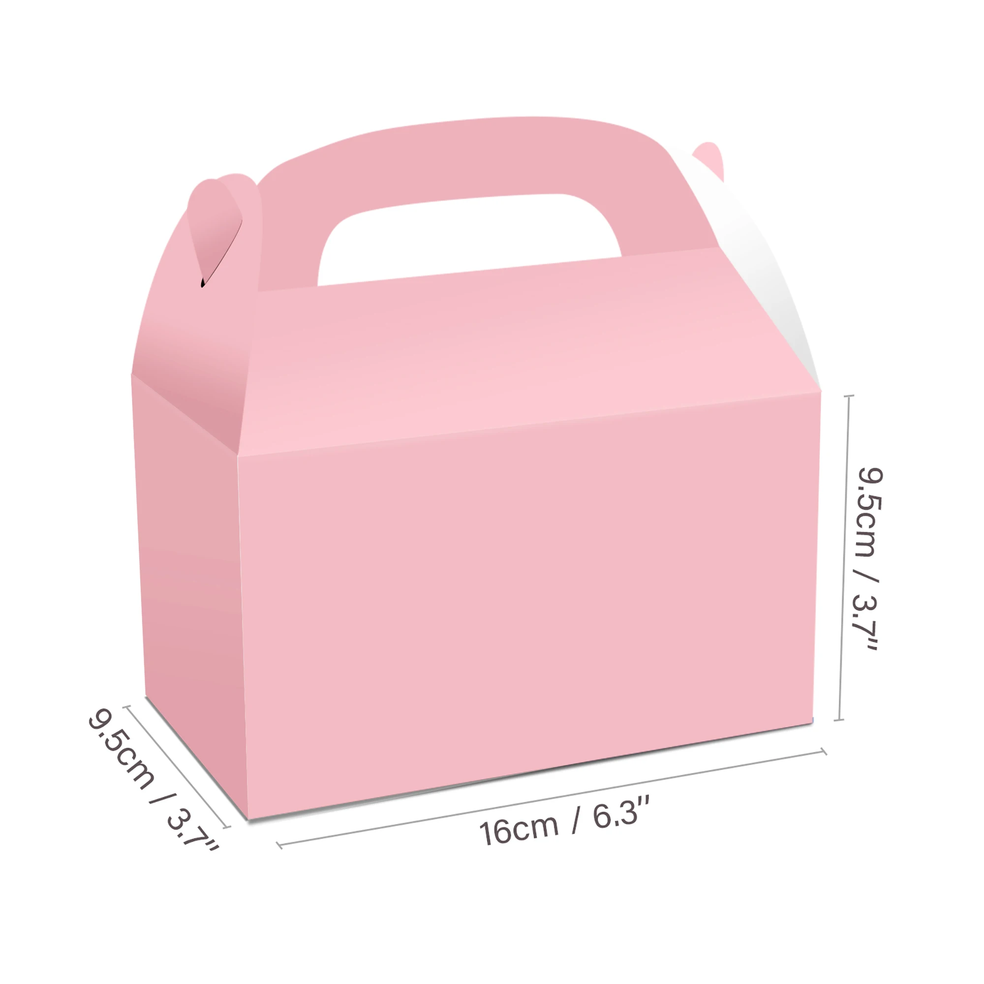 5–50 Stück einfarbige Geschenkboxen aus Papier, 13 Farben, 16 x 9,5 x 9,5 cm, Partygeschenkboxen mit Griff für Hochzeit, Geburtstag, Babyparty – Detail 1