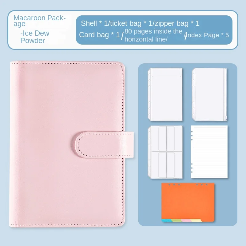 Carnets de reliure A5 adt-lePG, inner liberty 5, séparateur d'index, billets Liberty, poche, sac de position de carte, macaron, cuir PU