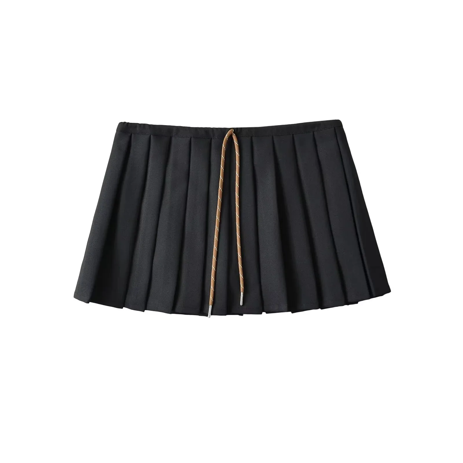 الرجعية الأكاديمية مثير منخفضة الخصر الورك رفع مطوي ort تنورة الصيف فتاة حار التخسيس الساق إطالة ألف خط تنورة ملفوفة #4