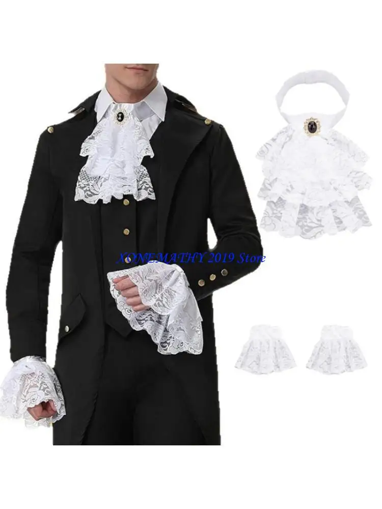 f42f-victorian-ruffled-collar-elegant-wrist-cuffs-girls-blouse-collar-elegant-lapel