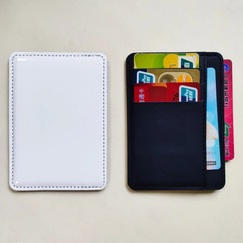 DHL100pcs Sublimation DIY Blank PU Side Credit Card Holder