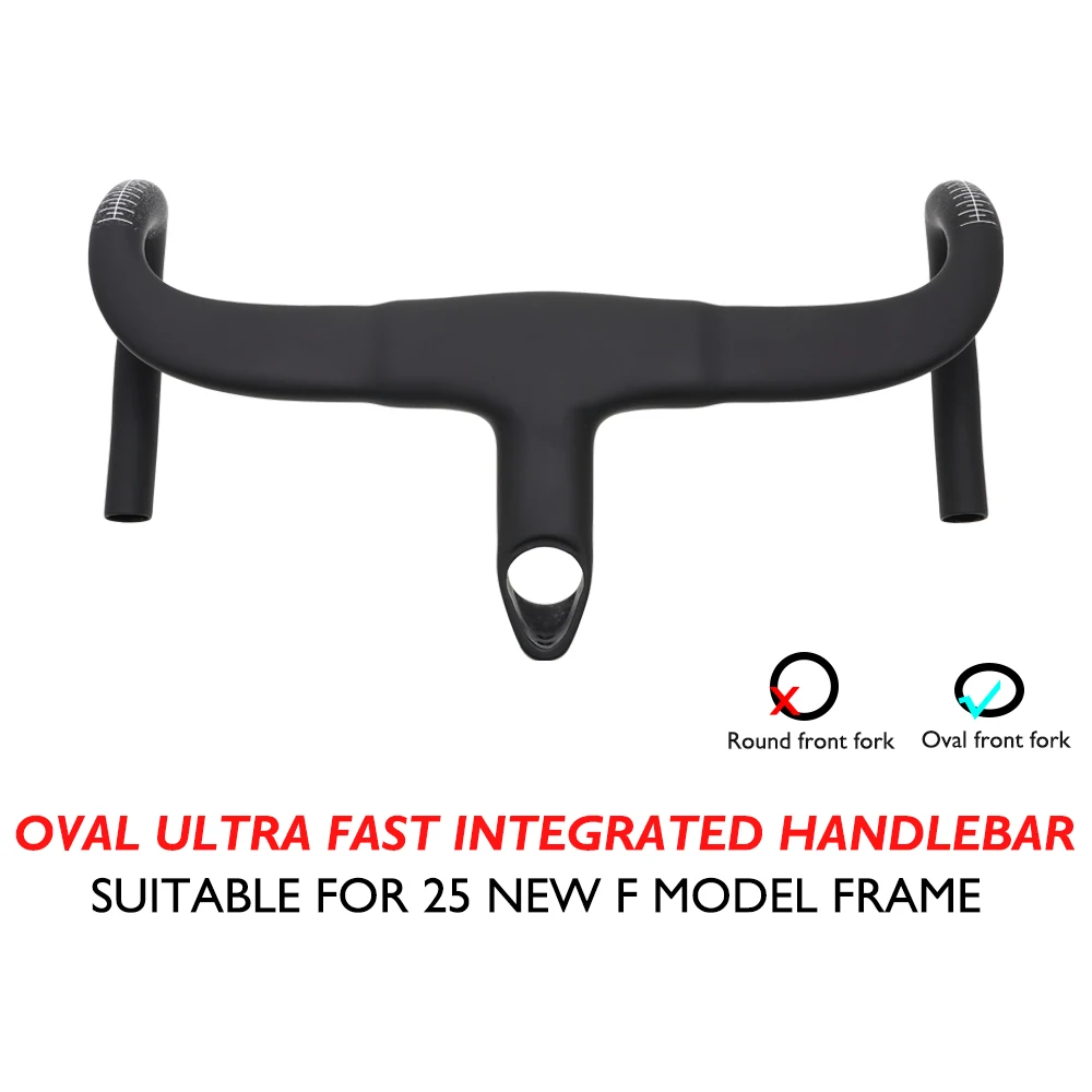 

2026 New Ultra Fast Carbon Fiber Integrated Handlebars, Road Bike Handlebars, for Oval Forks, 380-440mm， Bicycle Accessories