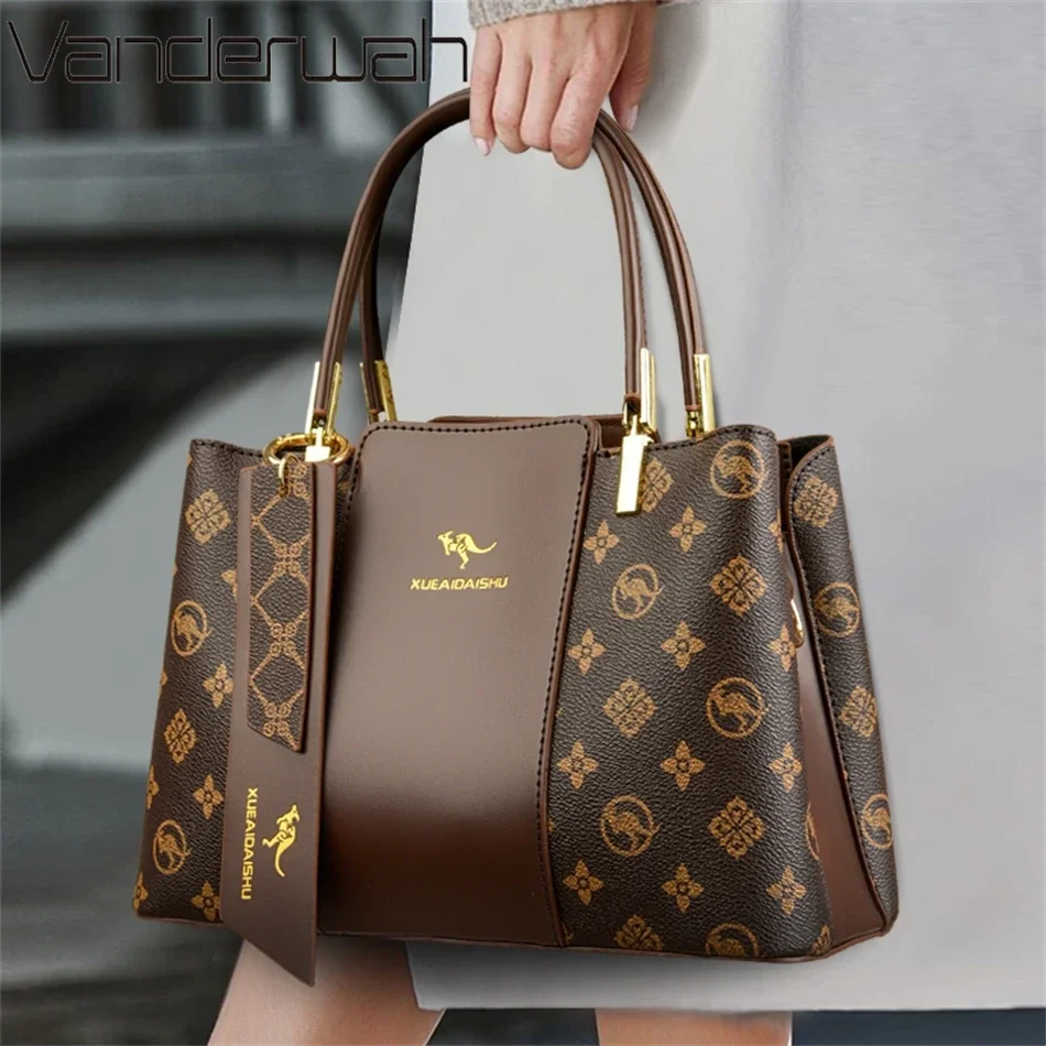 

Luxury Handbag Fashion Print Large Capacity Soft Leather Women Shoulder Crossbody Bag Leisure Designer Ladies Purses and Handbag
