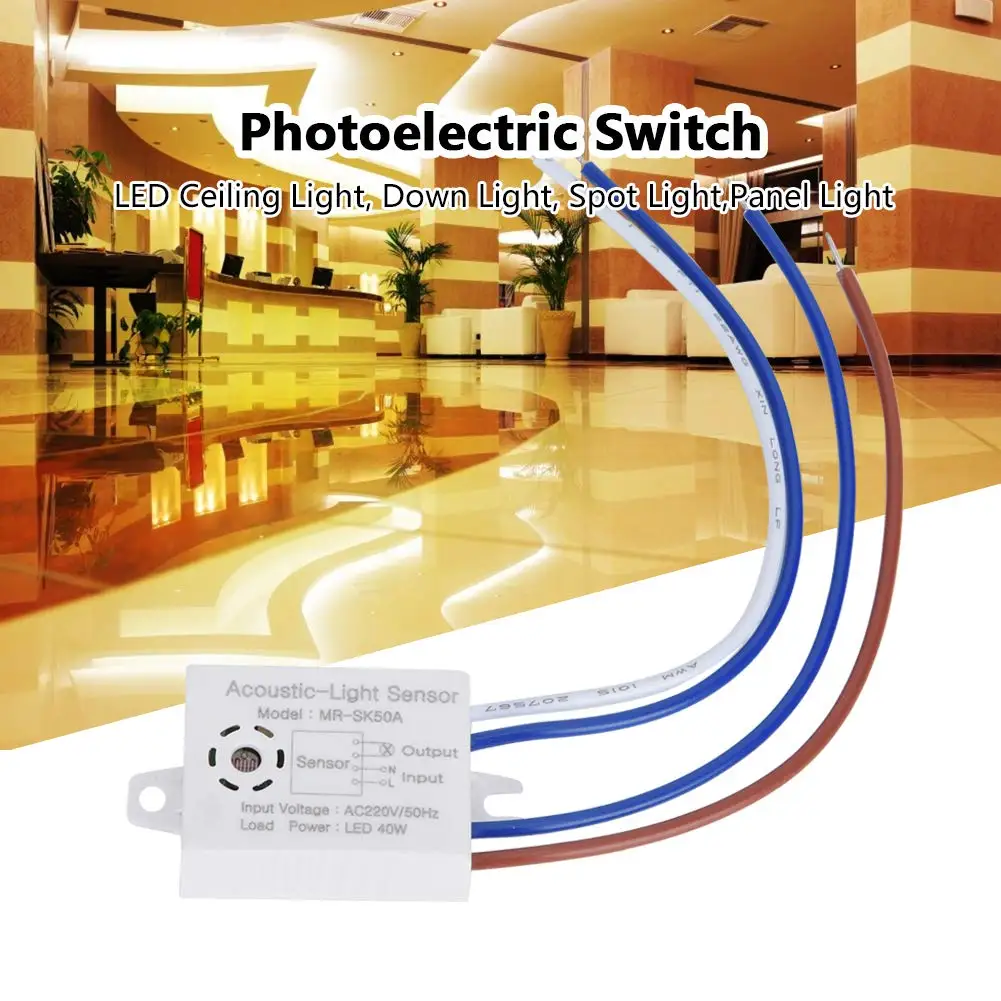 Switch LED Sound and Light Control Switch MRSK50A High Sensitivity Voice Activated Induction Sensor Module Wall Light Switches
