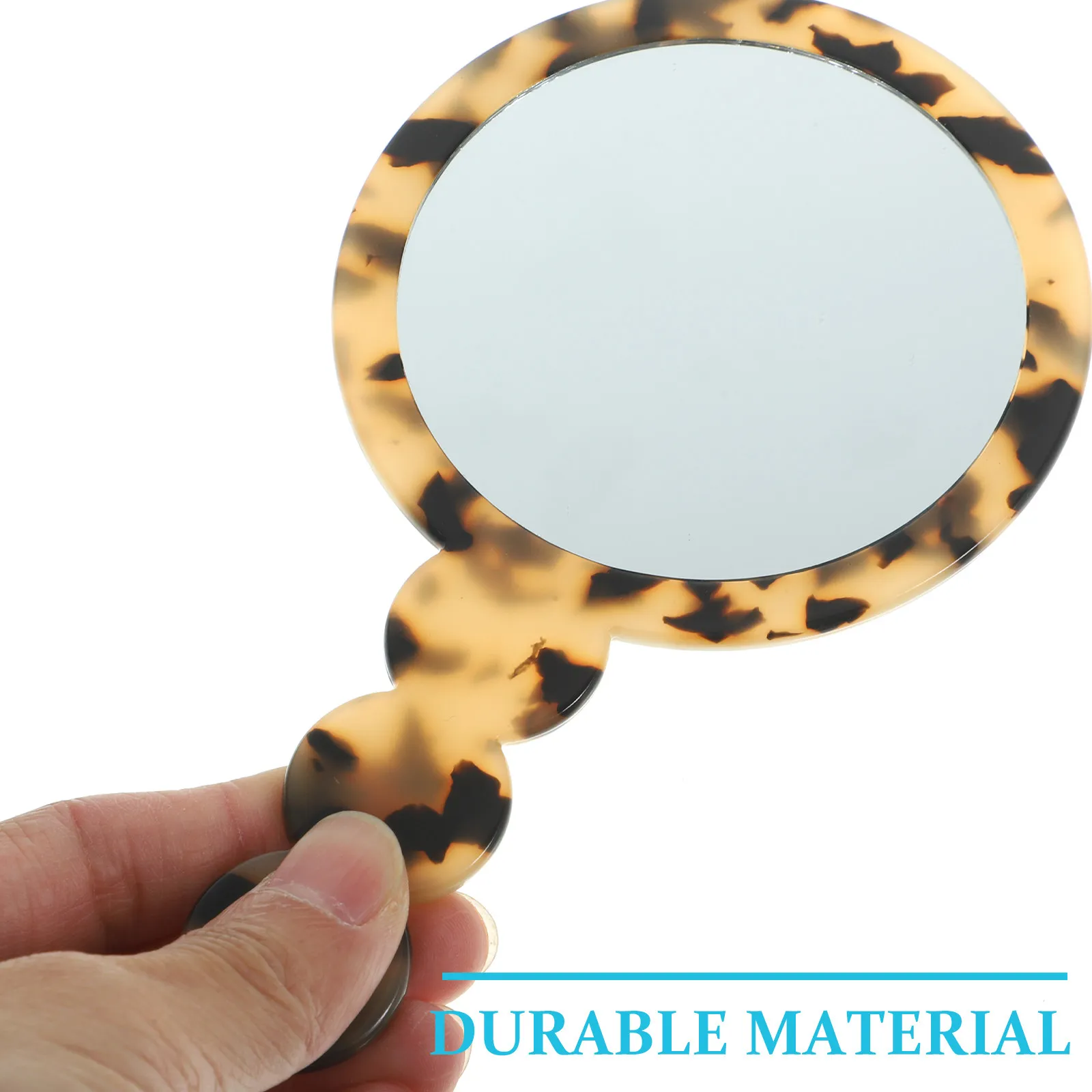 Miroir de poche léger pour le maquillage, design compact rond portable, résistant aux chocs, texture lisse, idéal pour les voyages et l'usage quotidien