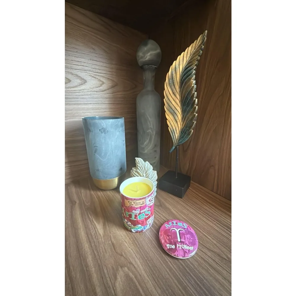 شمعة معطرة بالياسمين على شكل برج الدلو في وعاء سيراميك قابل لإعادة الاستخدام، 12.3 أونصة، رائحة تدوم طويلاً #6