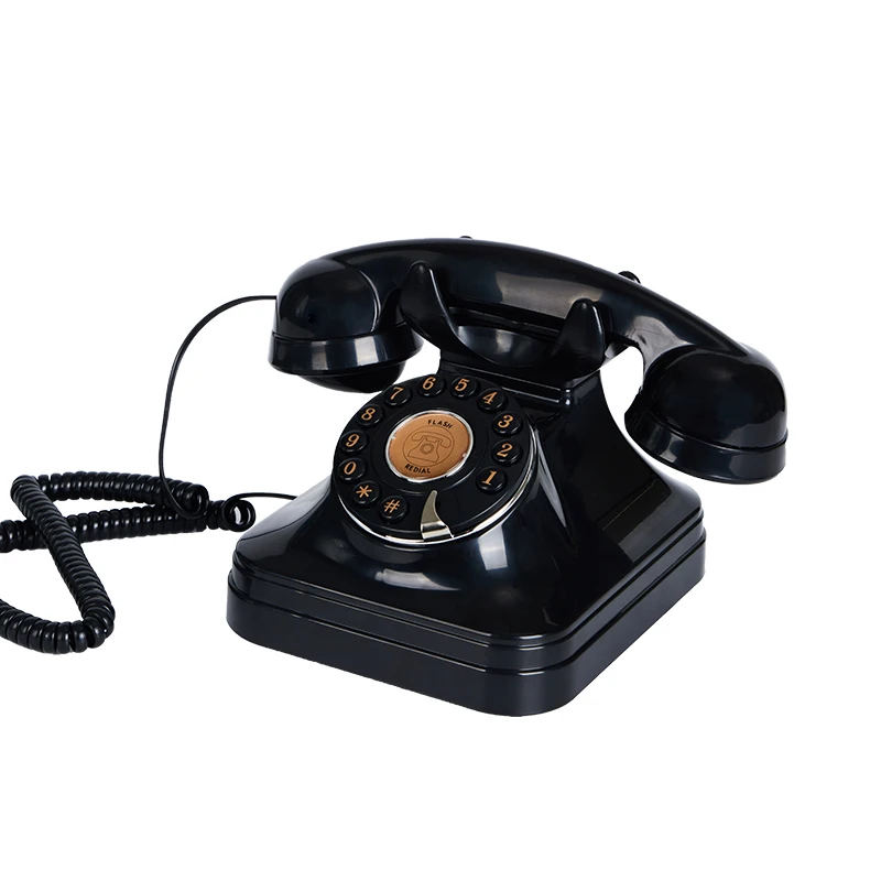 Retro plug-in landline, office and home decoration telephone, home fixed wired telephone, rural creativity nostalgia