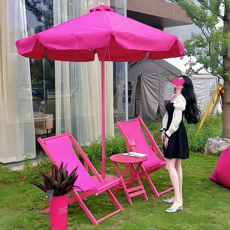 

Pink rose red outdoor beach umbrella umbrella Internet celebrity beach beach vertical outdoor sun Roman