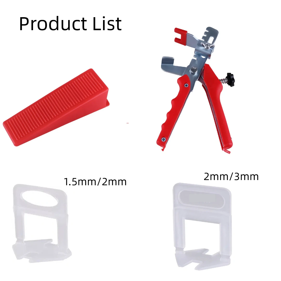 1.5/2/3mm System poziomowania płytek ściennych Klipsy do płytek Podkładki do płytek Zestaw klina do układania płytek Narzędzia budowlane