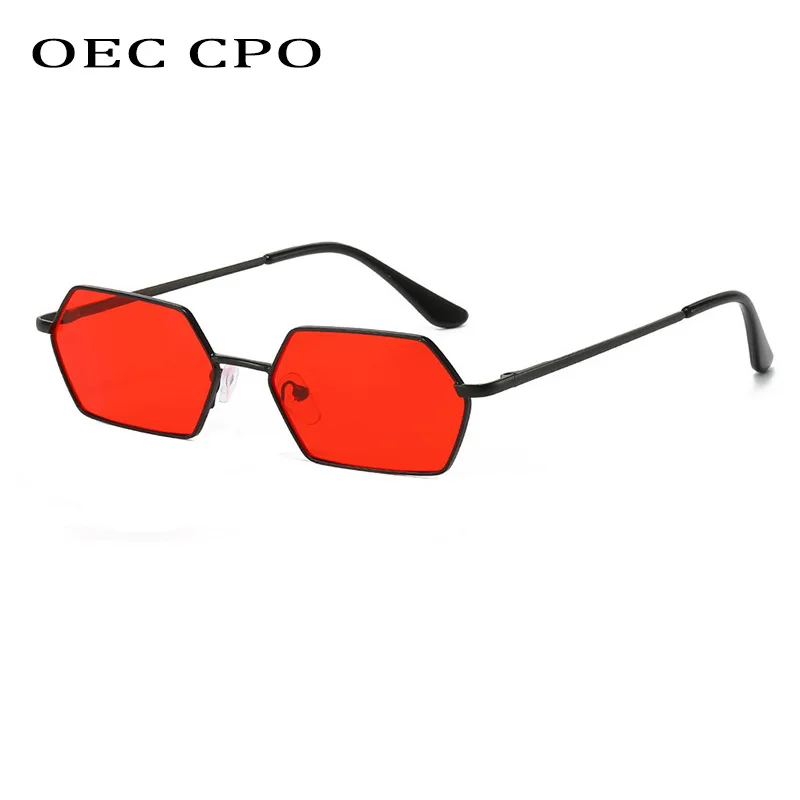 Classic Polygon Sunglasses Men Brand Design Fashion Small Frame Red Mirror Coating Sun Glasses Female Square Eyewear Shade UV400