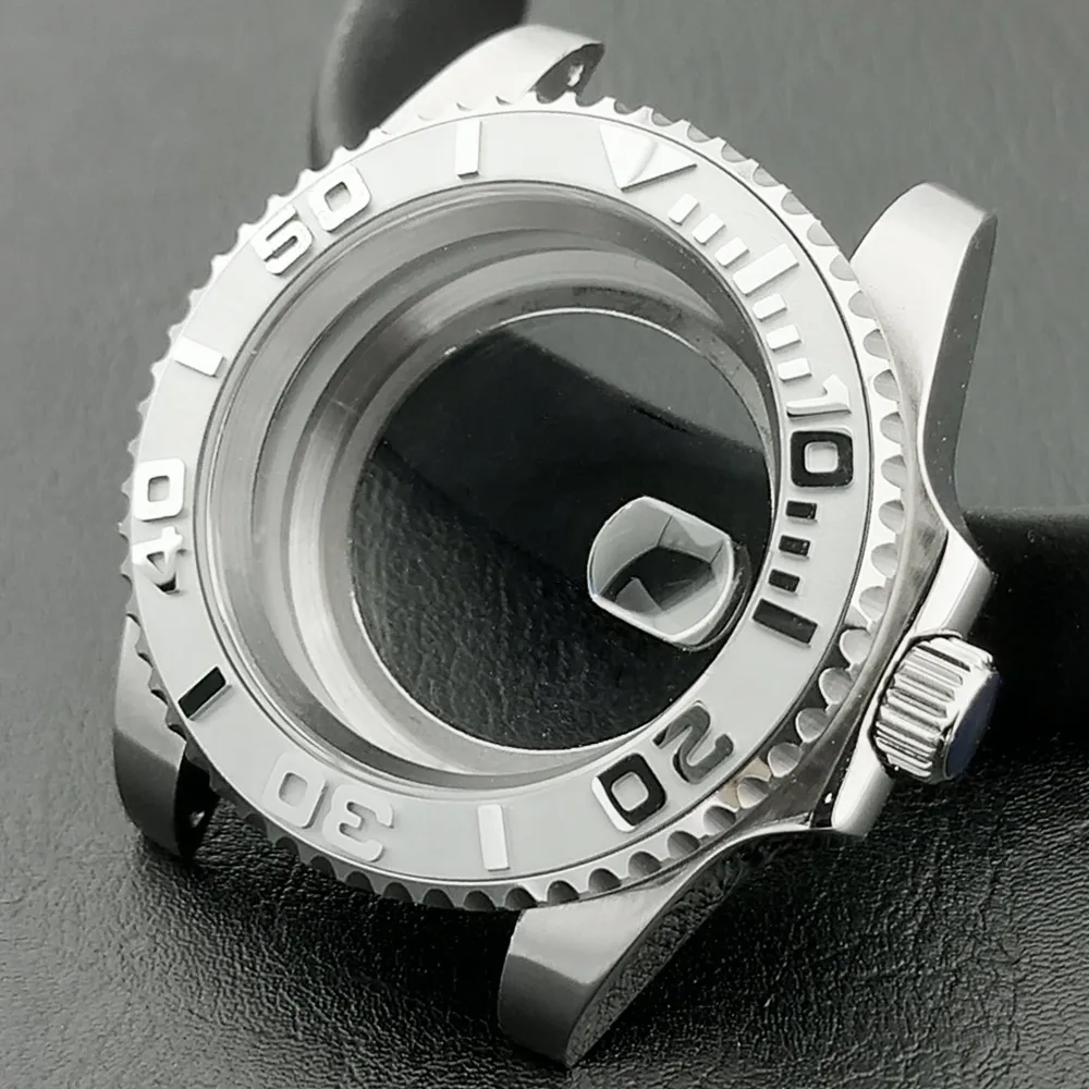 40mm Mechanical Watch Case for NH Series 35 36 38 Movement Yacht Design Style with Sapphire Crystal Watch Box Parts