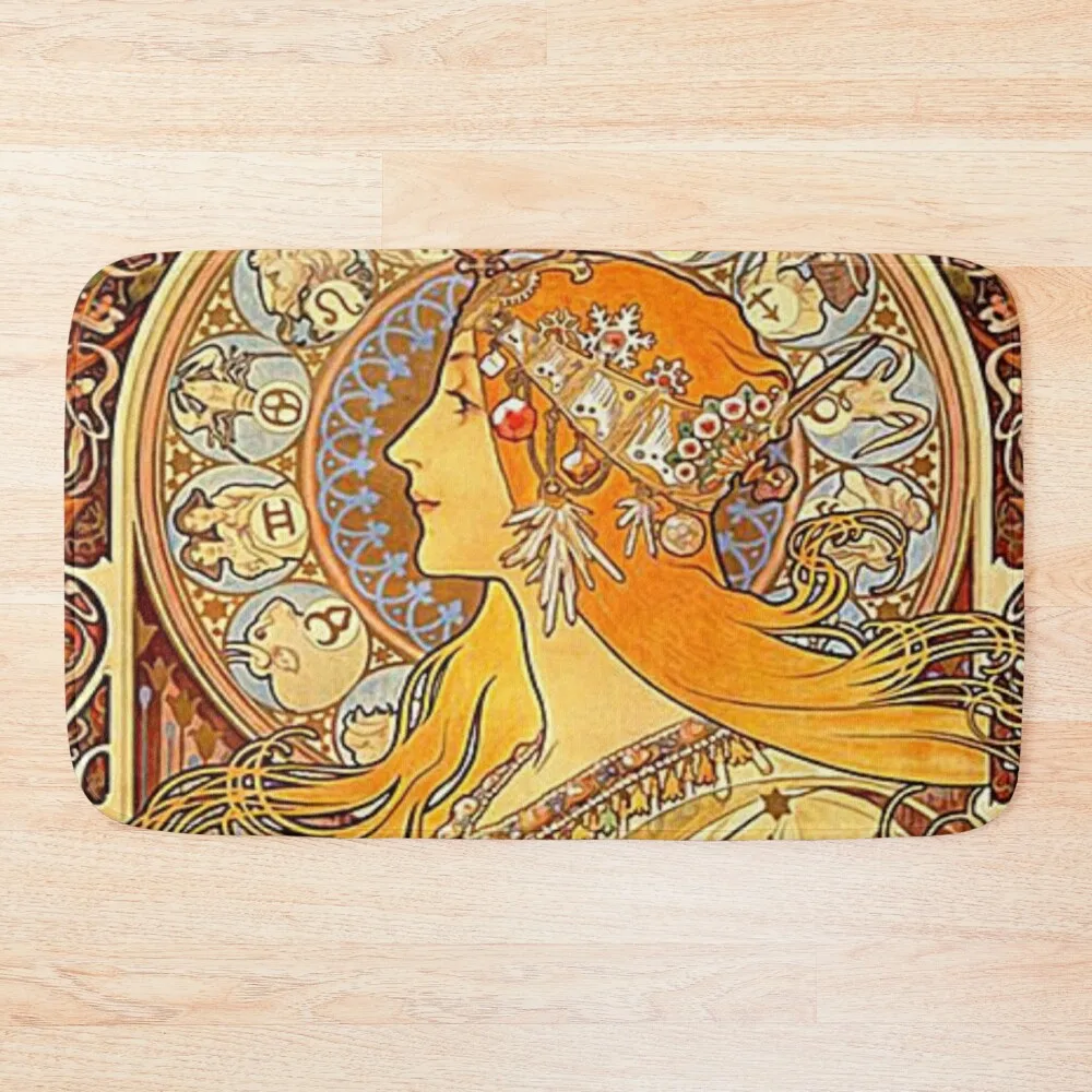 

Alphonse mucha - zodiac Bath Mat Bathroom Kit Floors For Bathroom Hallways Mat