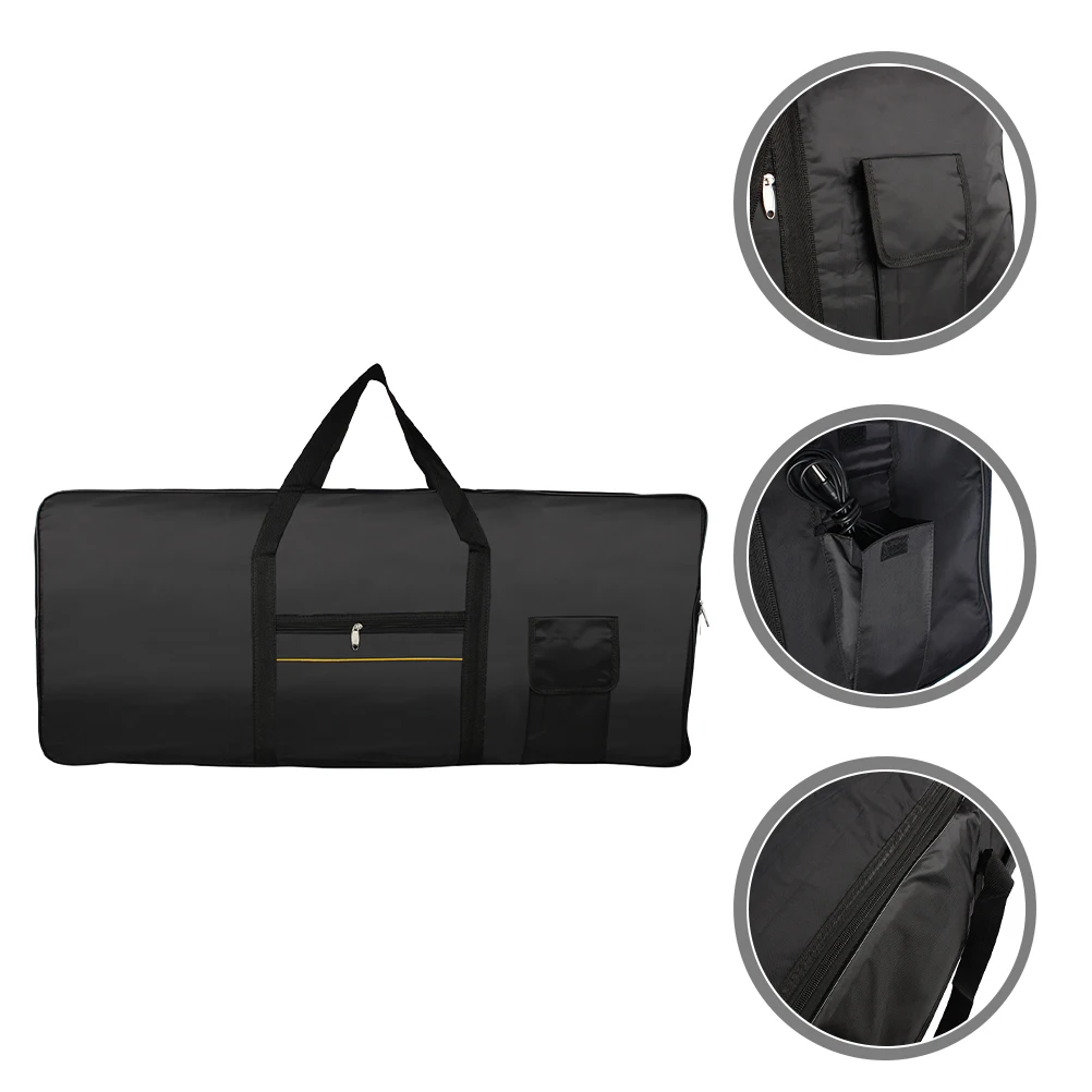 

Waterproof 61-Key Electronic Keyboard Storage Bag Dust-Proof Oxford Cloth Organizer Portable Carry Pouch Adjustable Strap Black
