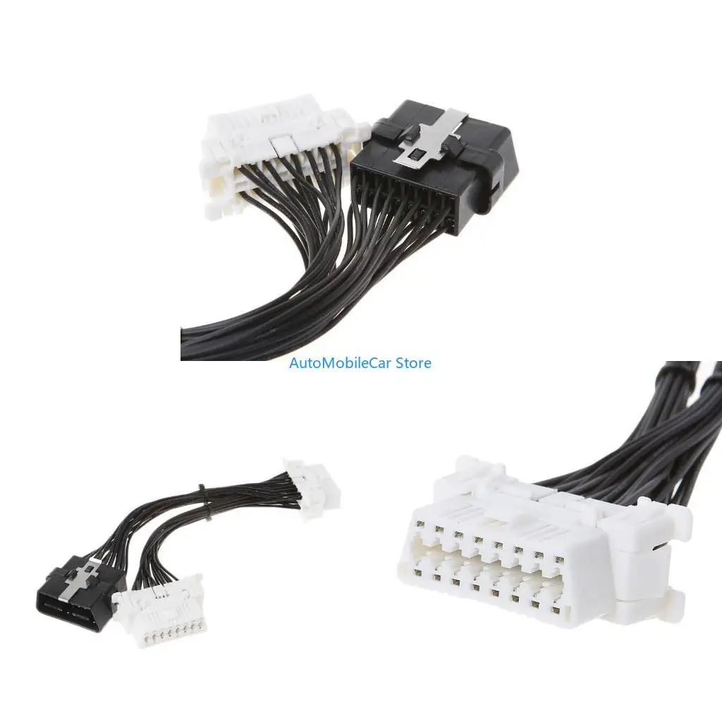 G8TE 16 pin OBD2 OBD 2 OBDii Splitter Extension Cable Male to Two Female Y Cable
