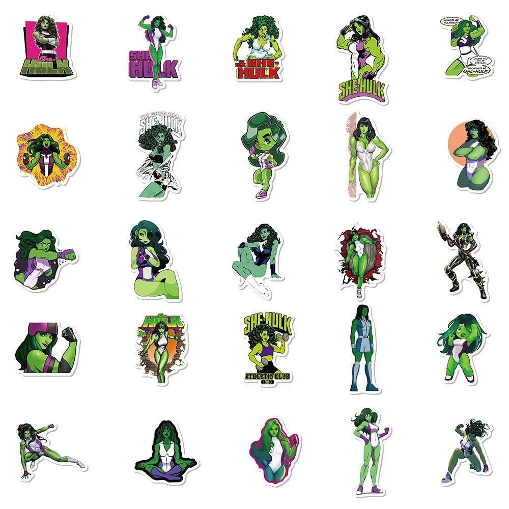 10/30/50pcs Disney Marvel Latest Movies She-Hulk Anime Stickers for Laptop Tablet PC Motorcycle Graffiti PVC Sticker Cool Decals