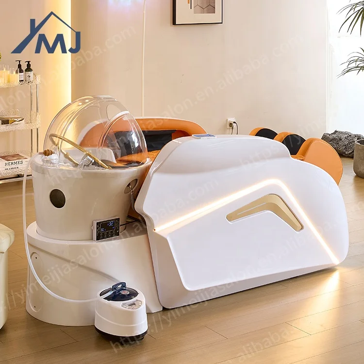 Lay Down Hair Wash Basin Salon Shampoo Chair Korean Electric Massage Head Spa Bed