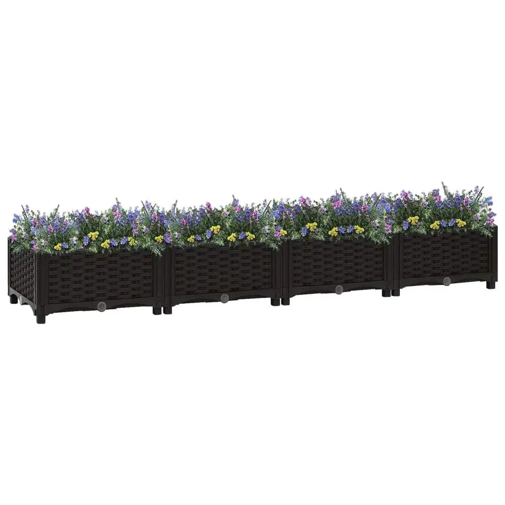 160x40x23 cm Raised Garden Bed in Durable Polypropylene - Ideal for Outdoor Planting