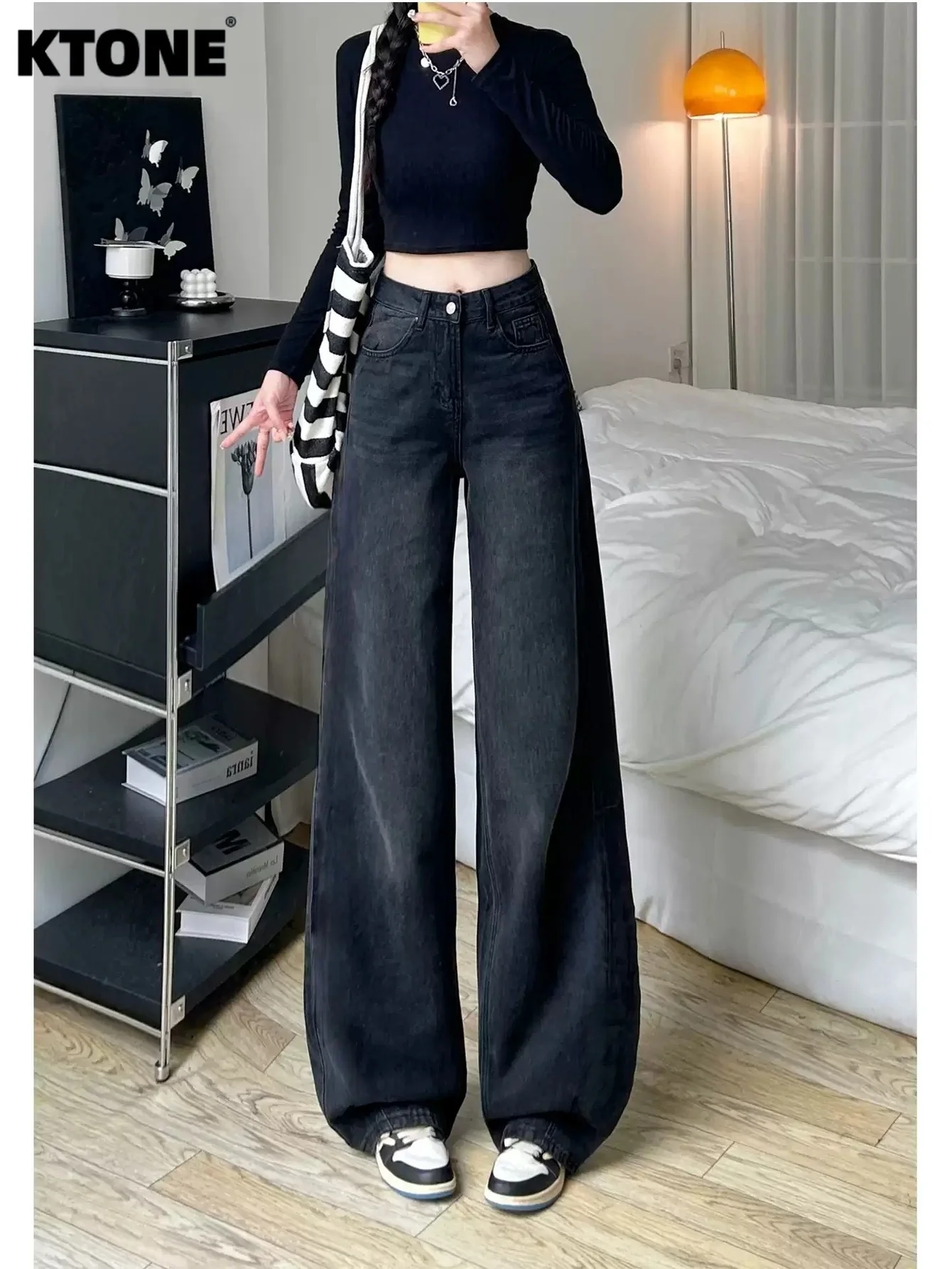 Minimalist Jeans Gender Neutral Black Baggy Denim Drip Original No accessories or belts included