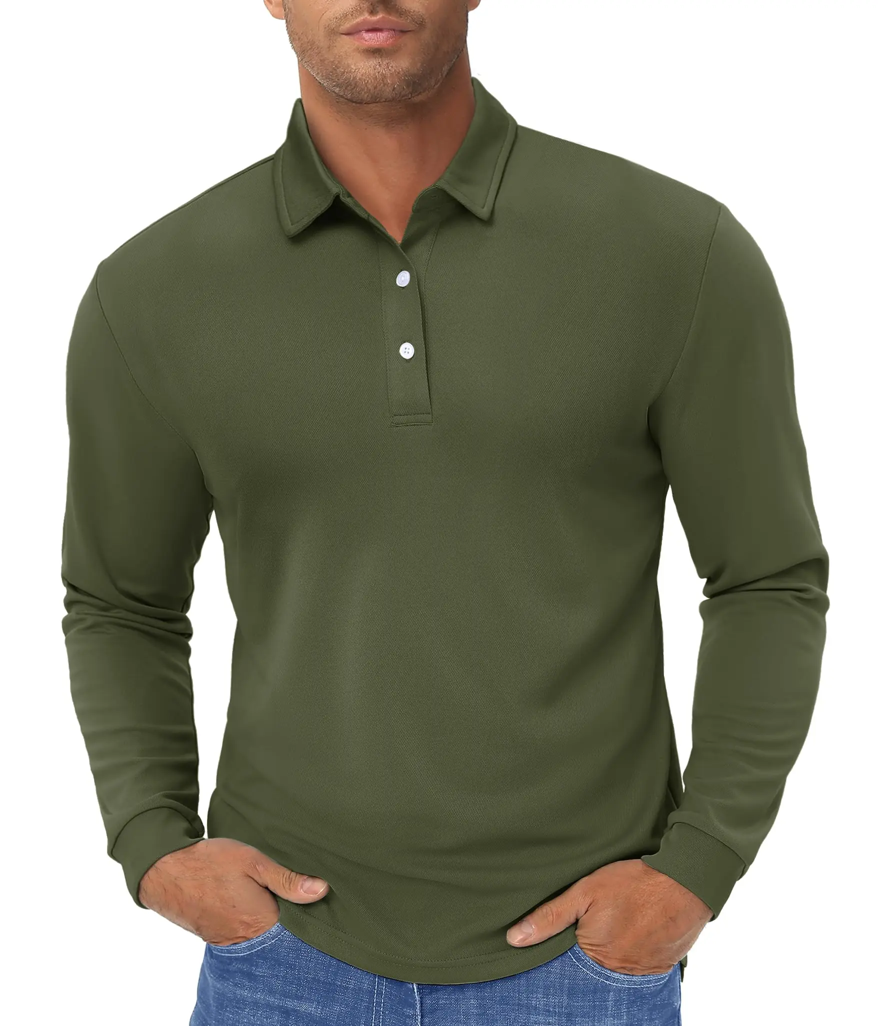 TACVASEN Long Sleeve Polo Shirt 6