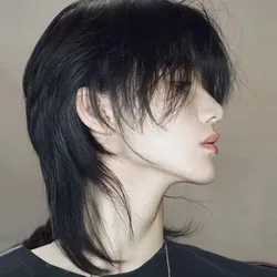 Japan Mullet Cosplay Hair Extensions Synthetic Fashion Handsome Young Male Wigs Breathable Head Cover Straight Wig Hat for Men