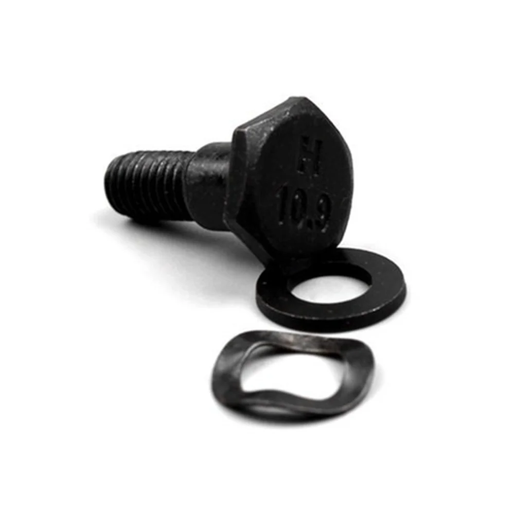 2PCS Lawn Mower Clutch 2 Set 2 X Bolts 2 X Corrugated Washers 2 X Flat Washers Accs Black String Trimmer Parts