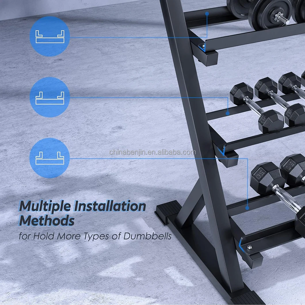 2026 Modern Style 3-Layer Hexagonal Dumbbell Storage Rack with  Weights