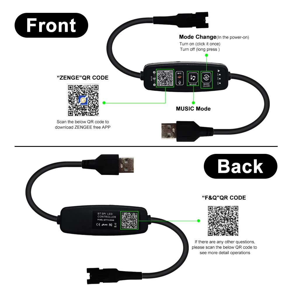 DC5V WS2812B luci per fuochi d'artificio WS2812 modulo striscia Led indirizzabile individualmente Bluetooth Mic Controller musicale 10/12/13 canali