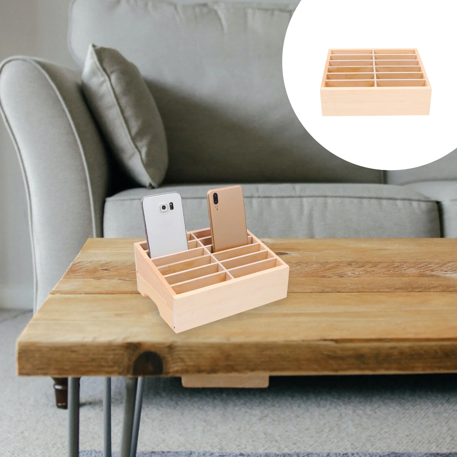 

12 Grids Wooden Mobile Phone Storage Box Organizer Boxes Cellphone Holder Classroom