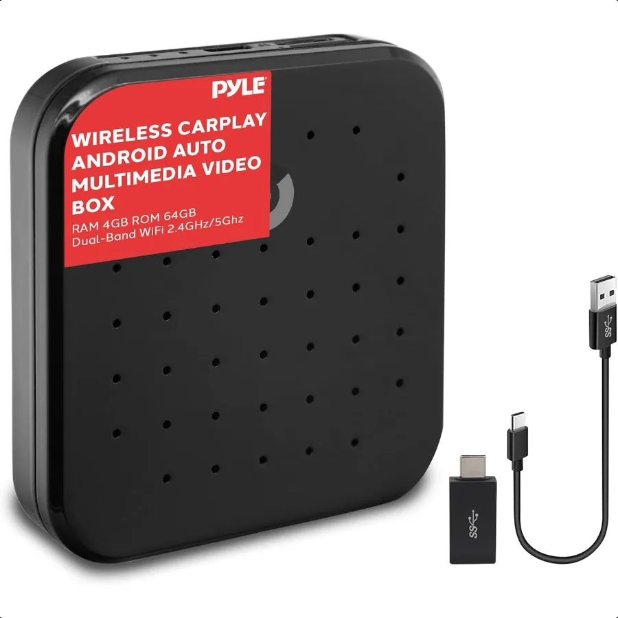 

Wirel CarPlay Android Auto Car Adapter 4GB RAM 64GB ROM DualBand WiFi OctaCore Procor 4K HD Screen Mirroring USB3.0 Bluetooth p