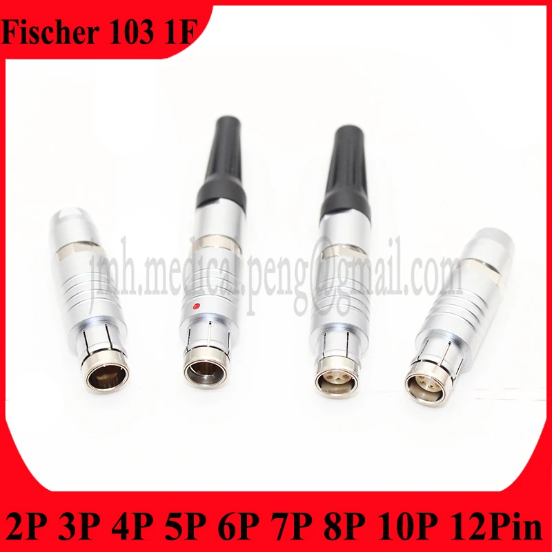 

Compatible Fischer 103 1F 2 3 4 5 6 7 8 12Pins Waterproof Push-pull Self-locking Free Half Moon Male Female Plug Round Connector