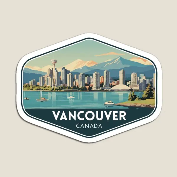 Vancouver Canada Travel Art  Magnet Baby Stickers for Fridge Organizer Home Cute  Children Refrigerator Holder Kids Toy Magnetic