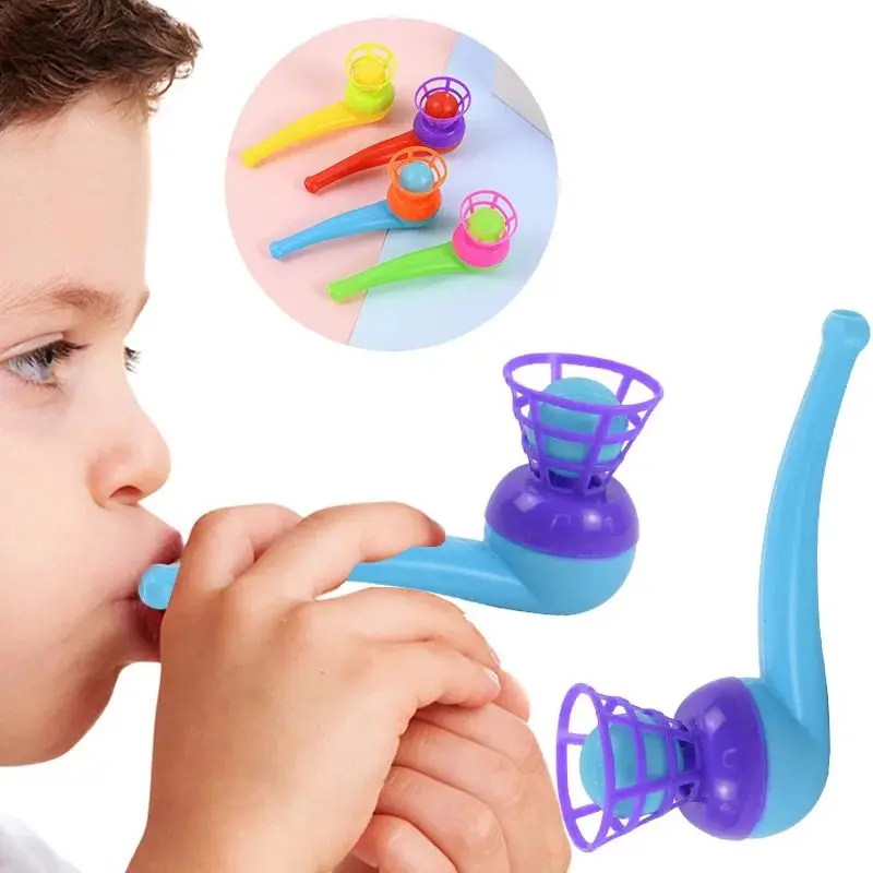 5-30PCS Children Hanging Blowpipe Blowball Game Sensory Balance Training Floating Blowball Magic Parent Child Game Piñatas Toy