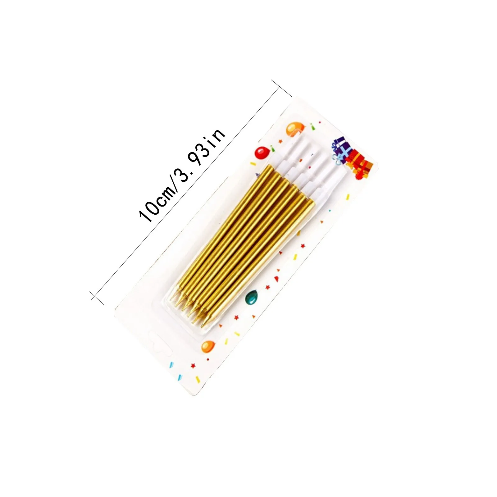 Creative Decoration Straight Party Atmosphere Candle Tapered Elegant Gold Cake Candles Suitable For Birthday Party Wedding