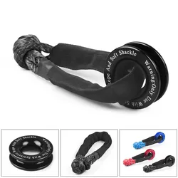 41000lbs Winch Rope Synthetic Soft Shackle+Recovery Ring Set Rugged Shackles With Protective Sleeve for Truck Vehicle Recovery
