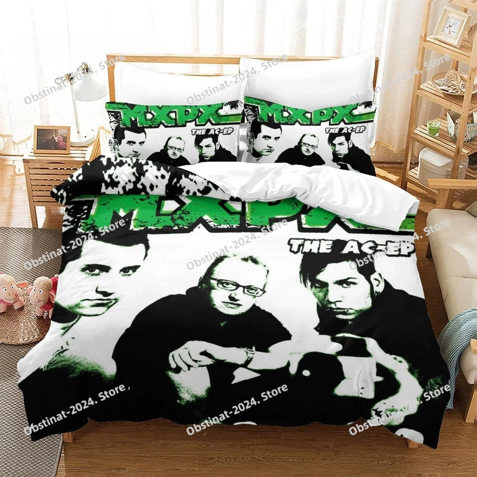 

3D Rock Music Mxpx Bedding Set Printed Bed Set Duvet Cover Sheet Pillowcase Soft Quilt Cover Full Queen King Size Home Textiles