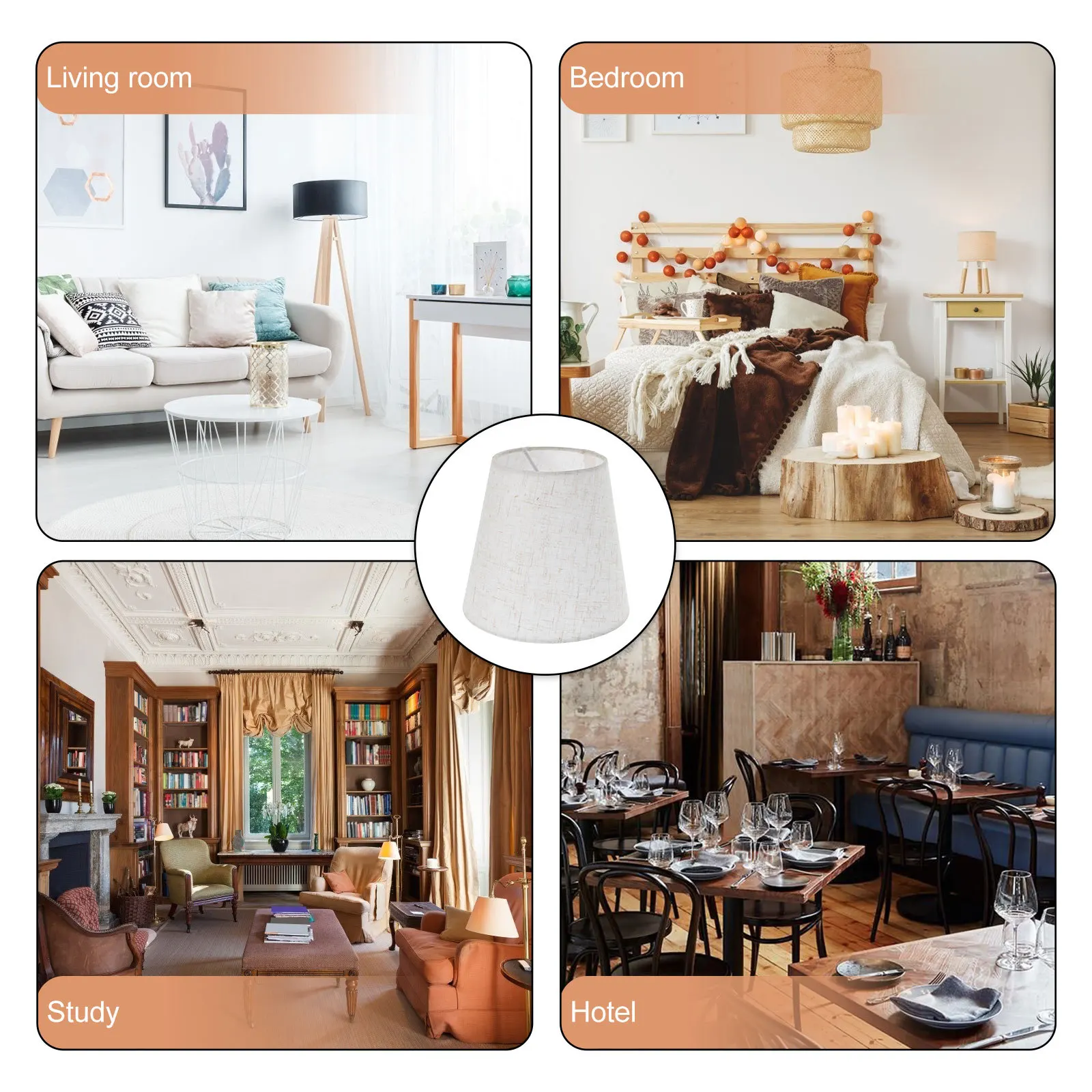 

Fabric Lamp Shade Table 12 Inch Decorative Light Cover Softens Brightness for Home Hotel Bedroom Living Room Study