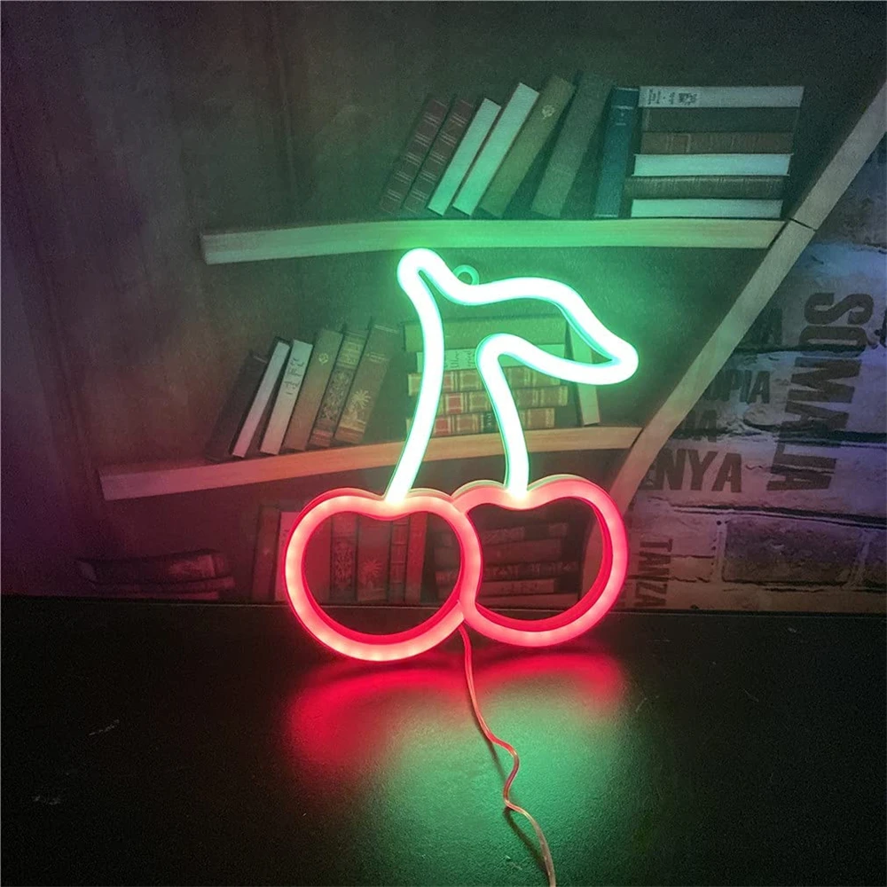 Anh Đào Neon Ký Đèn USB Hoặc Dùng Pin Cung Cấp, Phù Hợp Với Phòng Trẻ Em, Phòng Ngủ thanh, Nhà Hàng Phòng Game, Chris