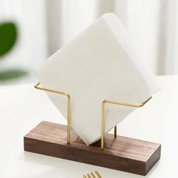 1PC Wooden Tissue Holder Facial Tissue Napkin Organizer Metal Kitchen Decoration Napkin Stand for Table Dispenser Tissue Holder