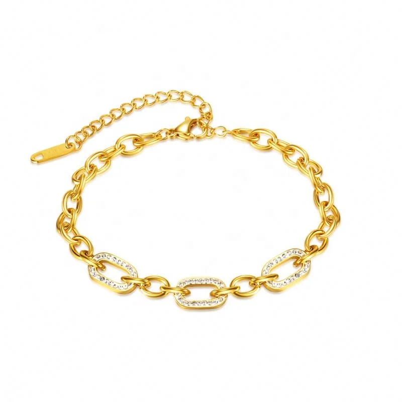 

Accessories Women Permanent Jewelry 18k Gold Plated Cuban Chain Stainless Steel Adjustable Bracelet Women