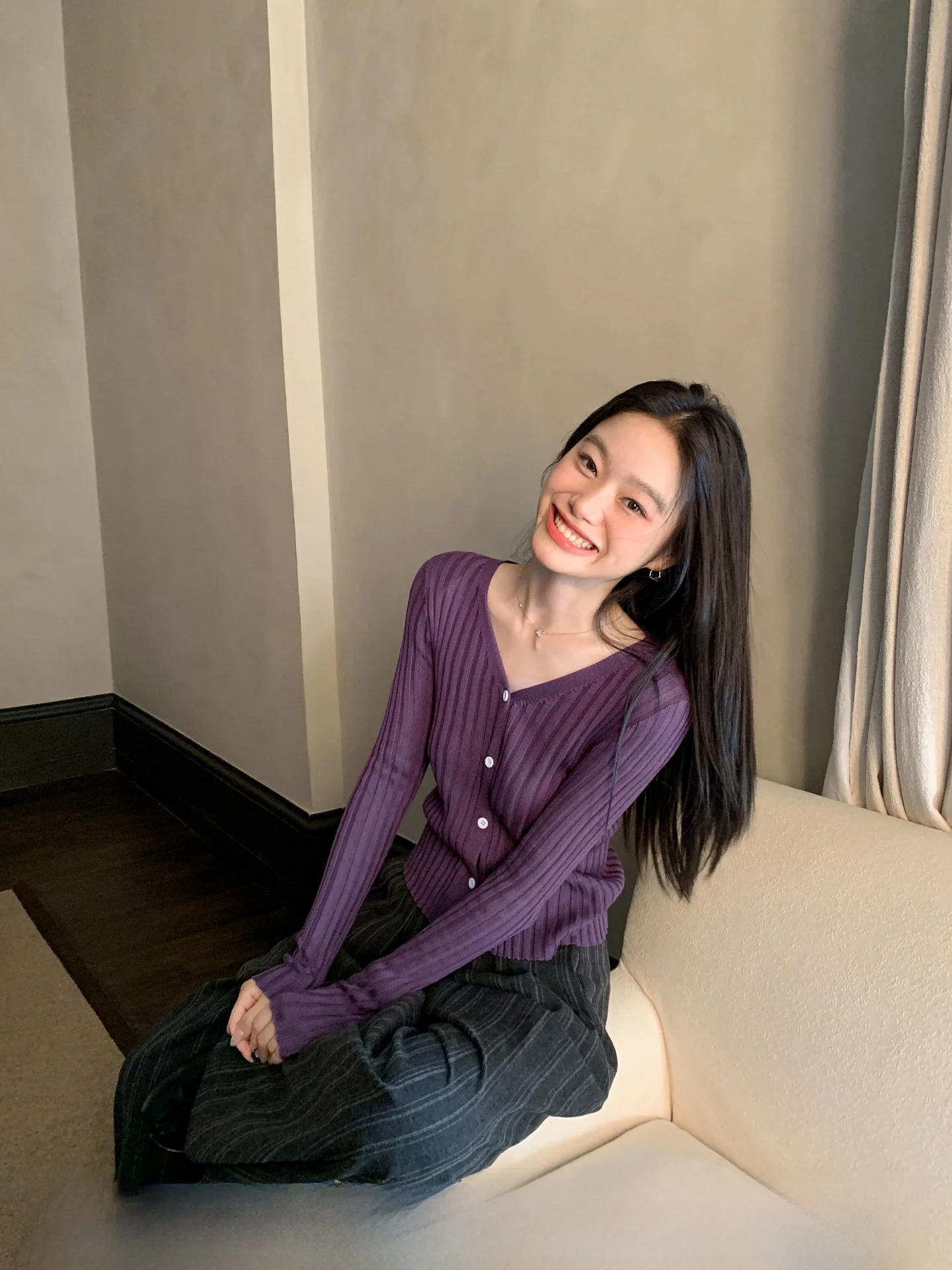 

Swede ght женский облегающий вязаный открытый кардиган с v-образным вырезом, повседневный базовый слой, топ, модный универсальный осенний Новое поступление