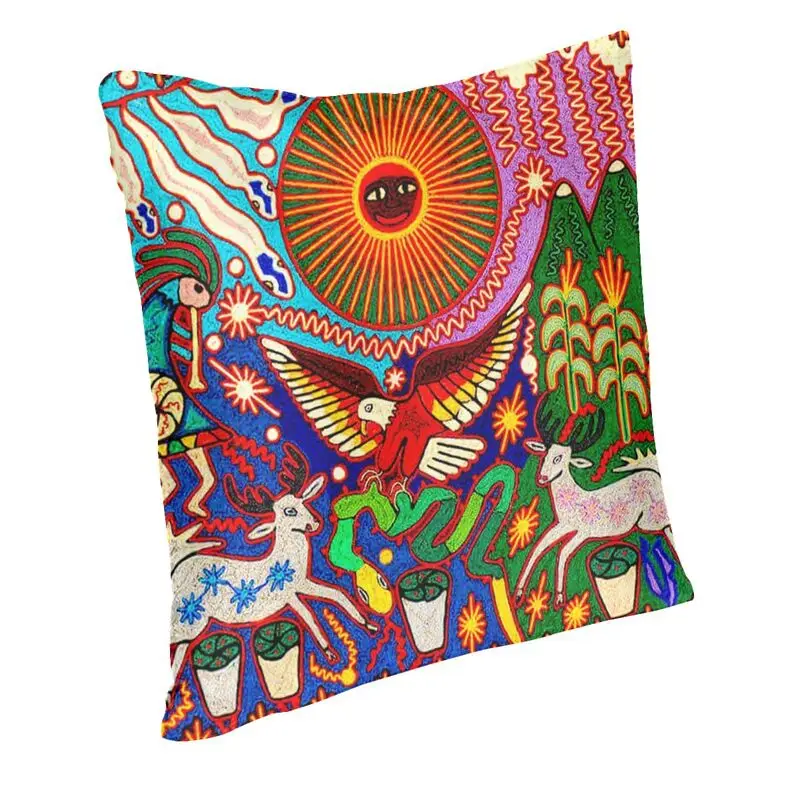 Mexican Huichol Pillow Case 45x45cm for Sofa Modern Cushion Cover Velvet Pillowcase