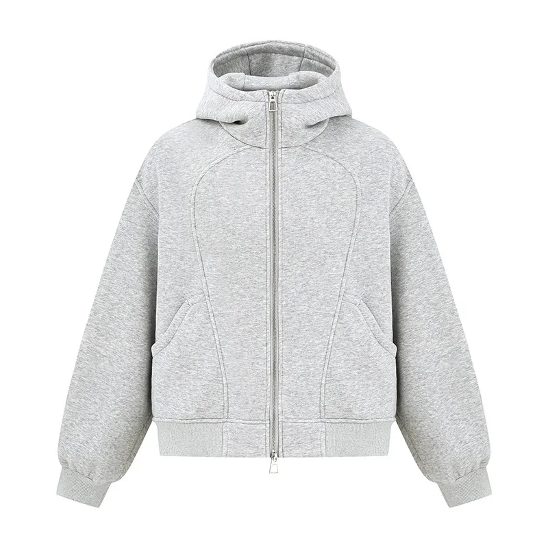 Outono capuz zíper moletom jaqueta masculina mulher streetwear moda solta casual casaco com capuz casal moletom com capuz jaqueta