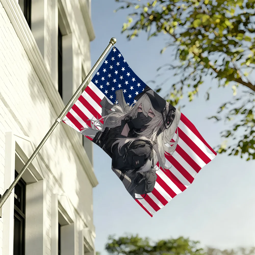 Anime Morale Girl USA flag For - Outdoor Camping Usa recension och pris