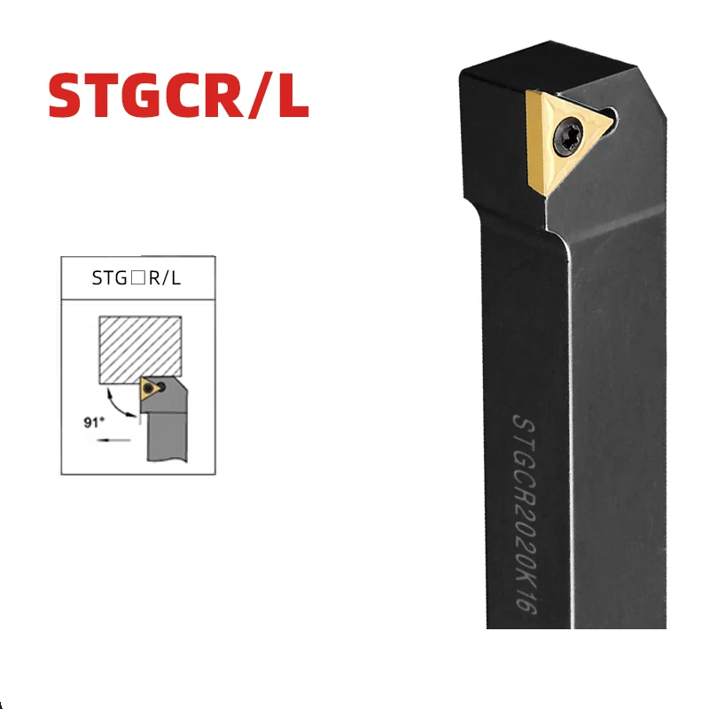 

STGCR1212H11 STGCR1616H11 STGCR2020K16 External CNC Tool Bar Lathe Tool Bar TCMT11 TCMT16 Carbide Blade Triangular Blade