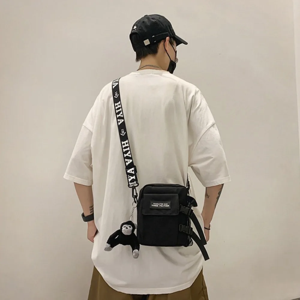 Trendy Couple Canvas Shoulder Bag Messenger Bag Casual Man Daily Commuting Bag Oudoor Travel Beach Bag