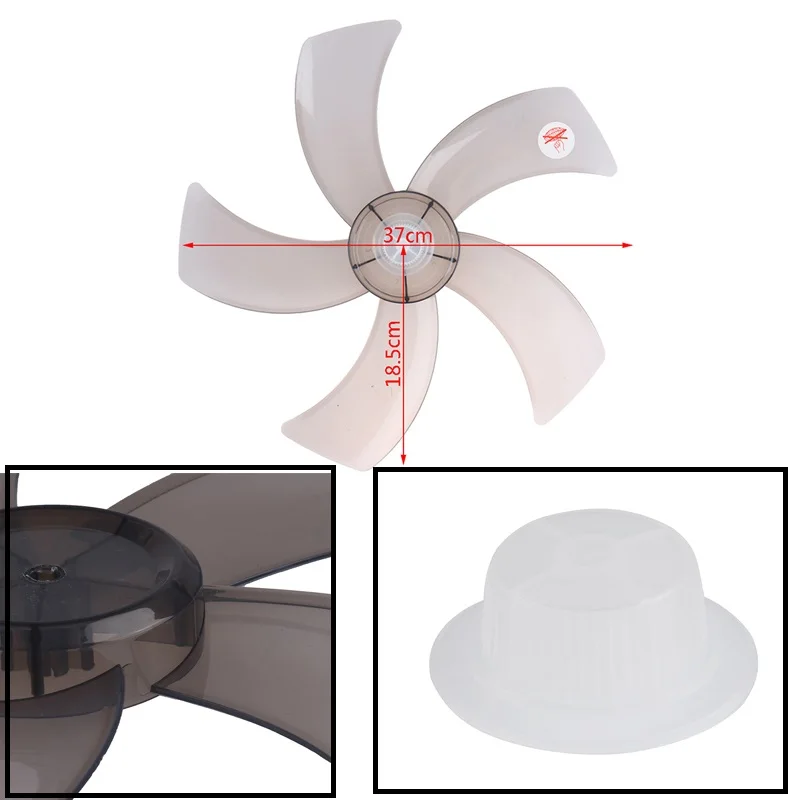 

40cm/16inch Plastic Five Leaves Fan Blade For Household Stand/Table Fanner Accessories With Nut Cover For Pedestal Fan