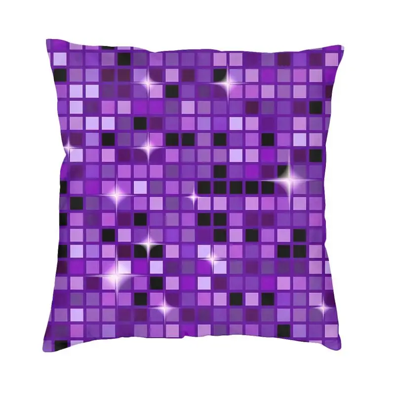 Luxury Purple Disco Ball Glitter Throw Pillow Case Home Decor Custom Square Cushion Cover 45x45 Pillowcover for Sofa