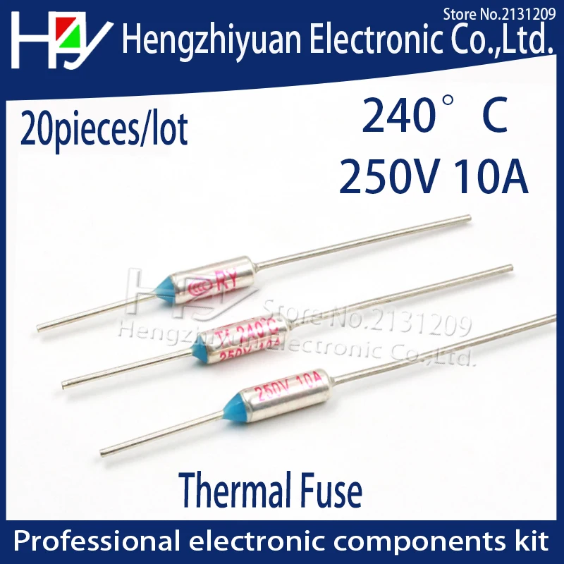 20pcs/lot 2017 Hot SF240E TF 240 Celsius Circuit Cut Off Thermal Fuse 250V 10A Thermal links Micro Mini Electrical Temp