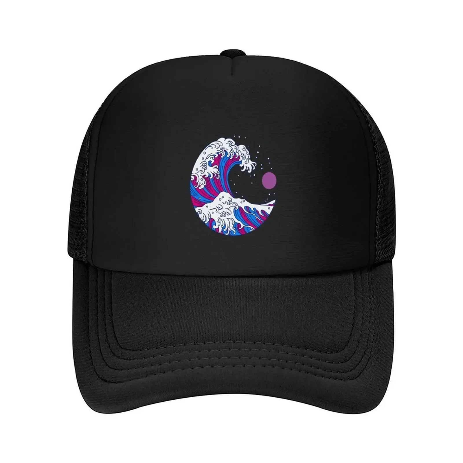 New Circular Japanese Bi Wave. Bisexual Pride Baseball Cap Fishing Caps Man Tea Hat Black Cosplay Boy Child Women's